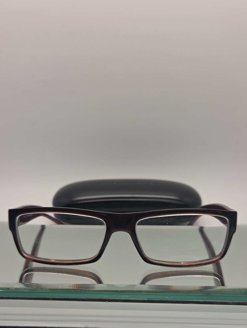 Gucci GG 1021 Dark Brown/Burgundy Rectangular Eyeglass Frame Prescription